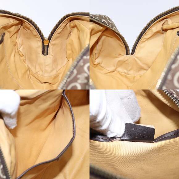 CELINE C Macadam Canvas Hand Bag Brown Gold - Picture 12 of 12